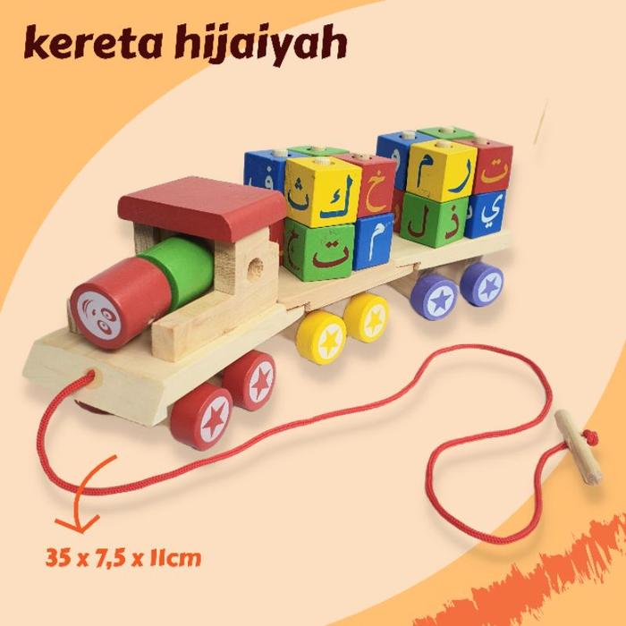 Gambar smarttoys KERETA HURUF mainan mobil kereta kayu edukasi edukatif ape - KERETA HIJAIYAH dari Nunung sby undefined Tokopedia