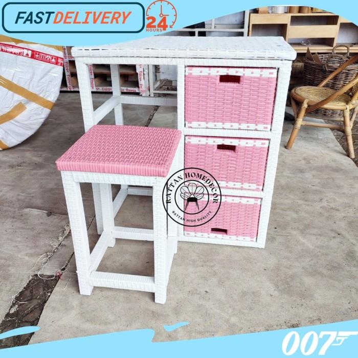 Meja Belajar Rotan Sintetis Anak