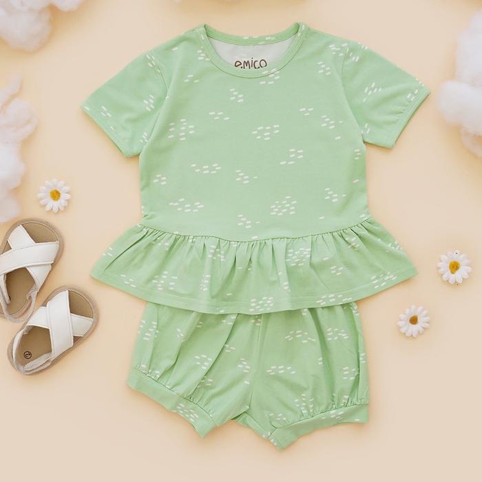 Gambar Kiddiposh - Baju Set Anak Peplum Set by Emico - Melon, 4 Years dari Kiddiposh undefined Tokopedia