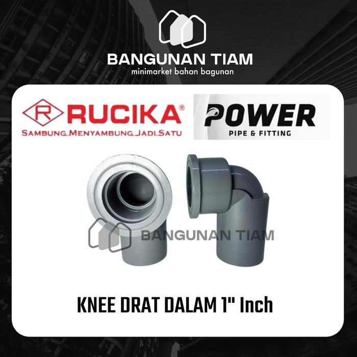 Gambar FITTING PVC 1" Inch RUCIKA & POWER AW KNEE TEE SOCKET DRAT POLOS SOK T - KNEE DRAT DALAM, POWER dari BANGUNAN TIAM_NEW undefined Tokopedia