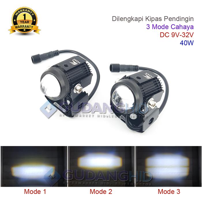 Gambar Voxx LED Mini Laser D2 Lampu Tembak Sorot LED Foglamp Mini Proji Hi-Lo - Full Kuning dari GudangHID undefined Tokopedia