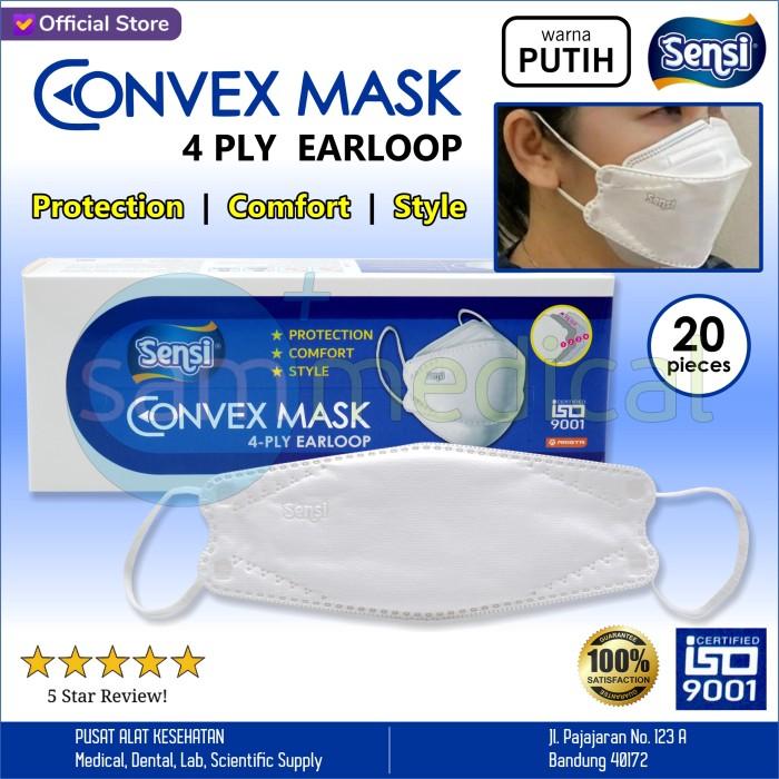 Gambar Sensi Convex Mask Earloop 4ply atau Masker Earloop 4 Ply isi 20pcs - Putih dari sammedicalsuplemen undefined Tokopedia
