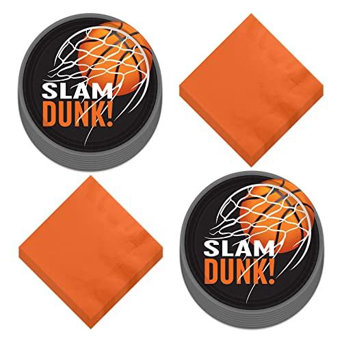 Gambar Basketball Party Supplies - Nothin But Net Slam Dunk Paper Dessert dari Home and Kitchen USA undefined Tokopedia
