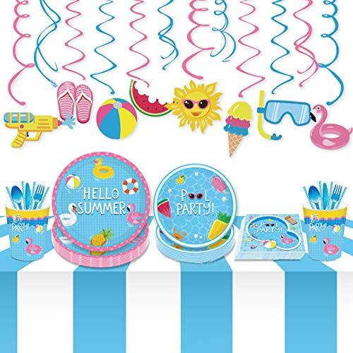 Gambar Summer Party Supplies,Pool Party Supplies-Serves 16-Includes(113Pcs) dari Home and Kitchen USA undefined Tokopedia