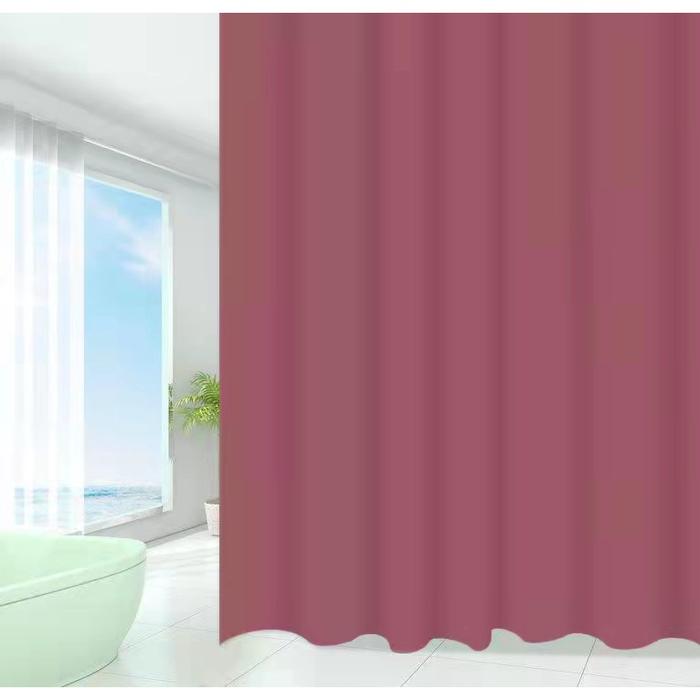 Gambar Tirai Kamar Mandi Shower Curtain urtain Motif Polos Bahan Peva Premium - Merah (17) dari TyanDecor_shop undefined Tokopedia