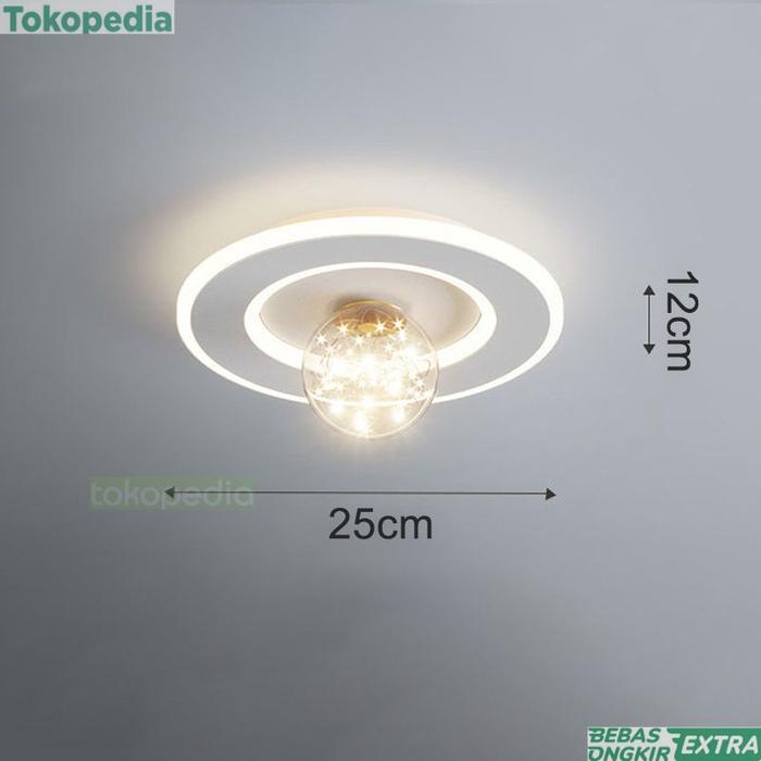 Gambar New-Lampu Hias lampu kamar estetik lampu plafon LED foyer lampu sorot - A-putih, Cahaya 3 warna dari Sam InotJKT undefined Tokopedia