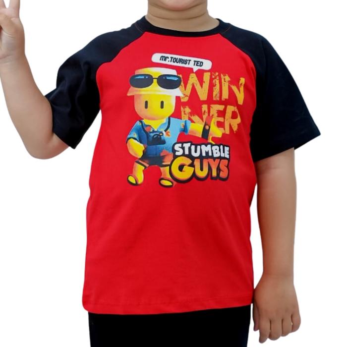Gambar Baju Kaos Raglan Anak Laki-laki Game Stumble Guys size 4-12T - CRSG merah, 4 dari Tokonya Ammar undefined Tokopedia