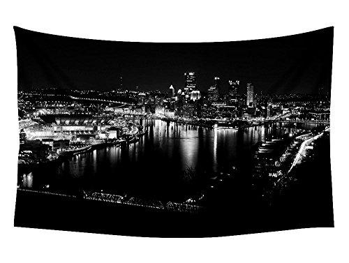 Gambar PUPBEAMO PRINTS Pittsburgh Skyline - Wall Tapestry Art dari Home and Kitchen USA undefined Tokopedia