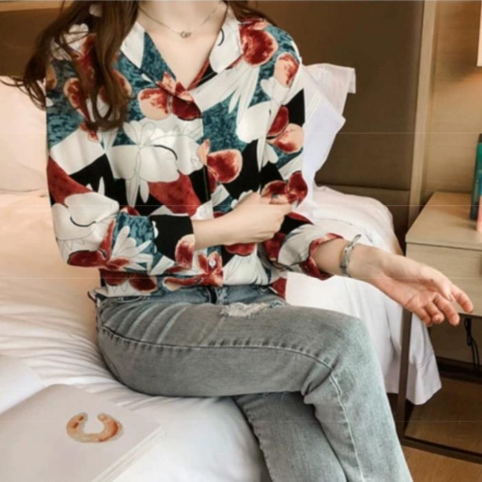 Gambar NGJ 3M 8290 DORINA LAPEL COLLAR SHIRT PREMIUM FASHION IMPORT TM - RED dari NagaJaya Jakarta undefined Tokopedia