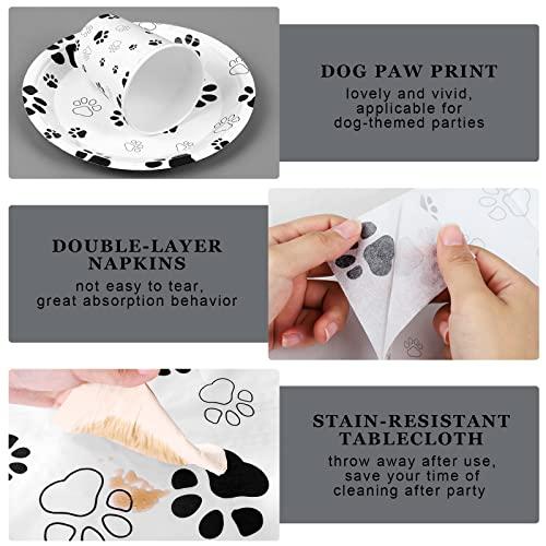 Gambar durony 159Pieces Dog Paw Print Party Supplies Set Including 108x54Inch dari Home and Kitchen USA undefined Tokopedia