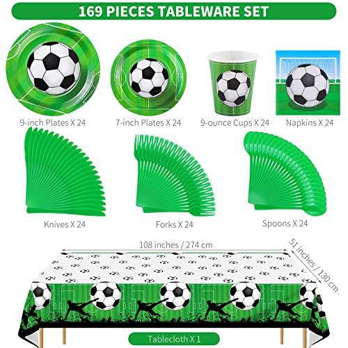 Gambar ADXCO 169 Pieces Soccer Theme Party Supplies Set Disposable Party dari Home and Kitchen USA undefined Tokopedia