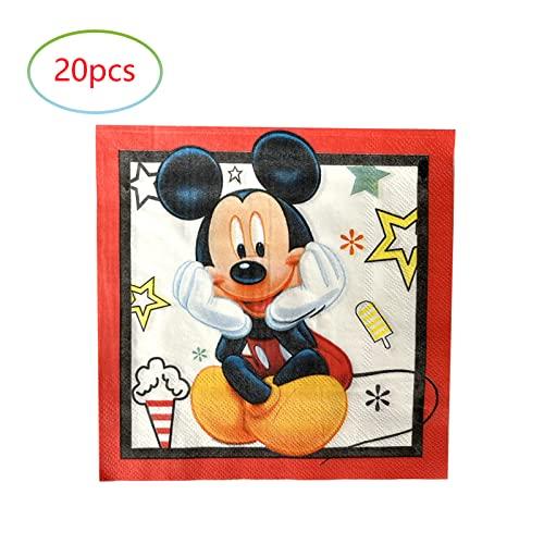 Gambar Red Mickey Mouse Birthday Party Supplies, 20 Plates and 20 Napkins dari Home and Kitchen USA undefined Tokopedia