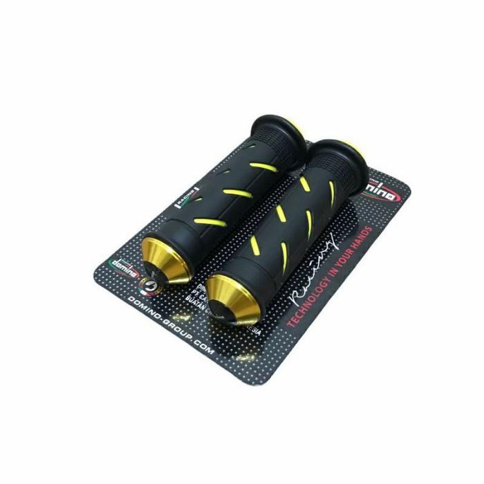Gambar handgrip stang motor domino universal nmax aerox vario beat dll Hitam - gold dari Arjuna Variasi undefined Tokopedia