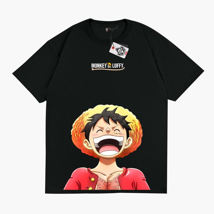 Gambar KARIMAKE Kaos T Shirt ONE PIECE MONKEY D LUFFY LAUGH Kaos Anime - V1 HITAM, M dari Karimake ID Official undefined Tokopedia