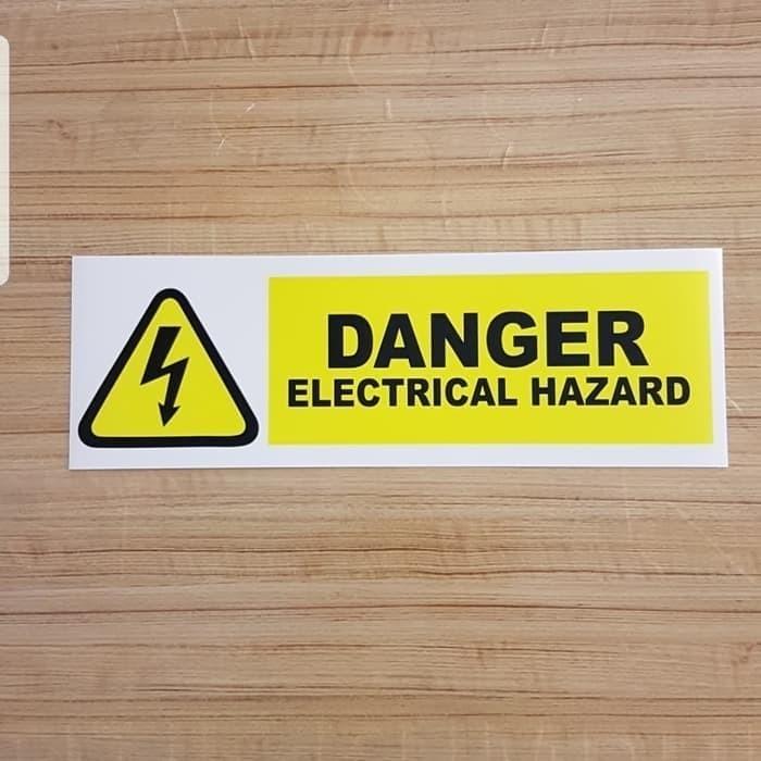 Gambar rambu danger electrical hazard / stiker sign bahaya listrik - 30x10 dari oneprint_NEW undefined Tokopedia