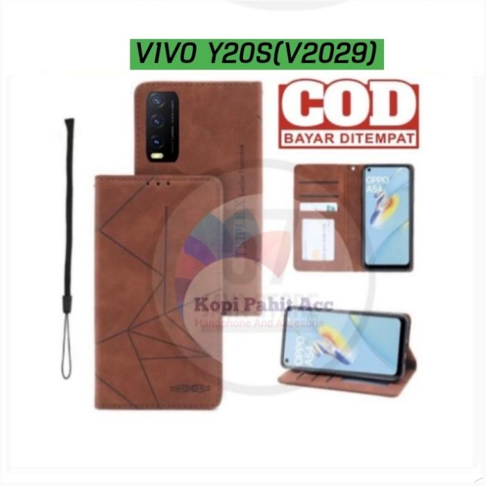Gambar Case Vivo Y20S V2029 Flip Cover Wallet Leather Sarung kulit Magnet - Coklat Tua, Vivo Y20S/V2029 dari Tripel x Part undefined Tokopedia