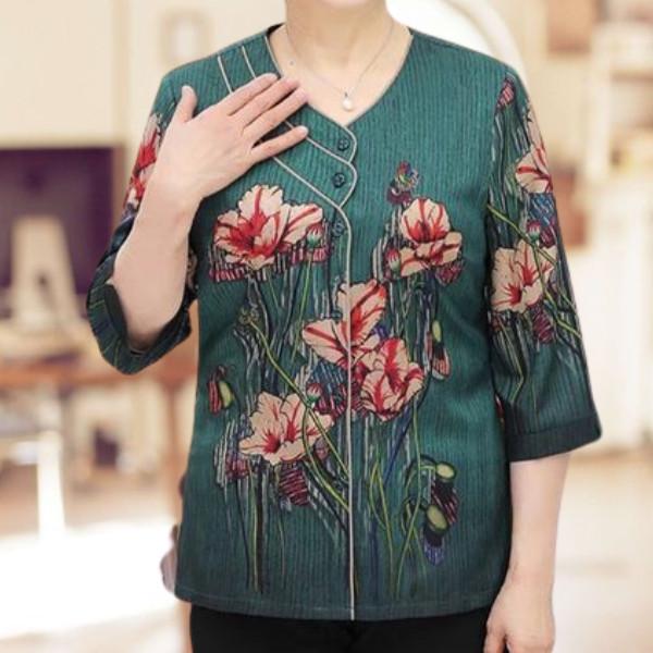 Gambar Atasan wanita CNY Healthy Floral Printed Blouse Import 0002 - Maroon dari Suka Belanja25 undefined Tokopedia