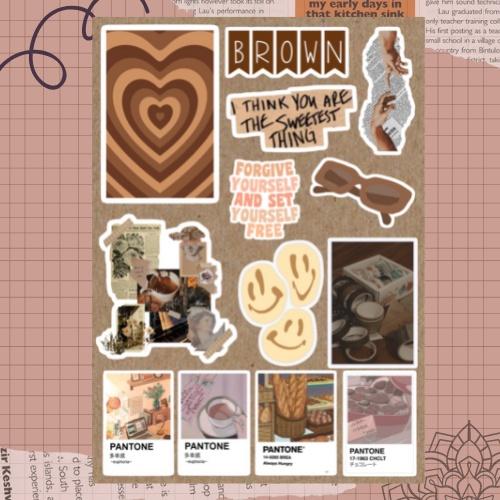 Gambar [PART 3] Brown Vintage Stickers | stiker coklat aesthetic - a dari garou id undefined Tokopedia