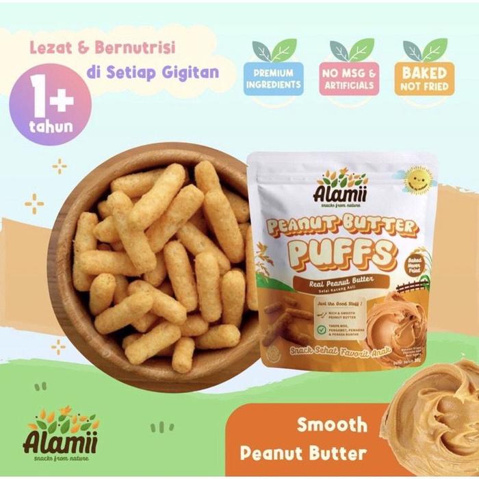 Gambar ALAMII PUFF HEALTHY SNACK ANAK 25GR promina snack CEMILAN BISKUIT BAYI - Peanut Butter dari Bebekidz undefined Tokopedia