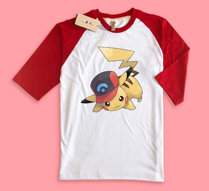 Jual Kaos Raglan Gaming Pokemon Ash Sinnoh Cap Pikachu S Kota