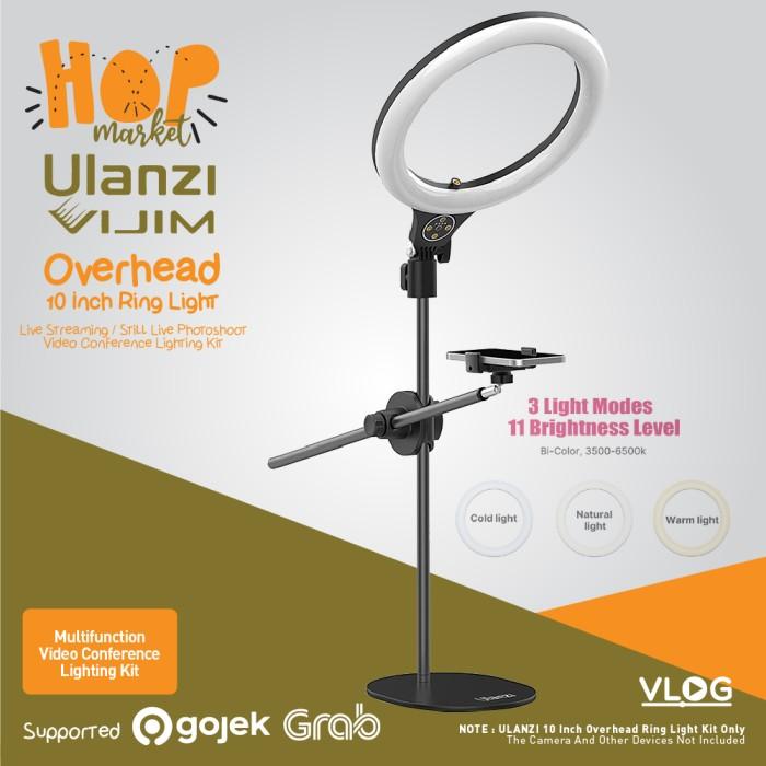 Gambar ULANZI Desktop Overhead Bracket Ring Light Set Stand u/ Live Streaming dari hop market undefined Tokopedia