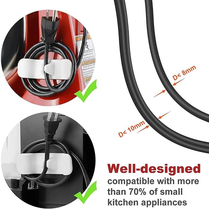 Gambar Holder Kabel Organizer Sticky Cord Wrapper for Appliances 4PCSEX4W-F_L - White dari Freeman_Legacy undefined Tokopedia