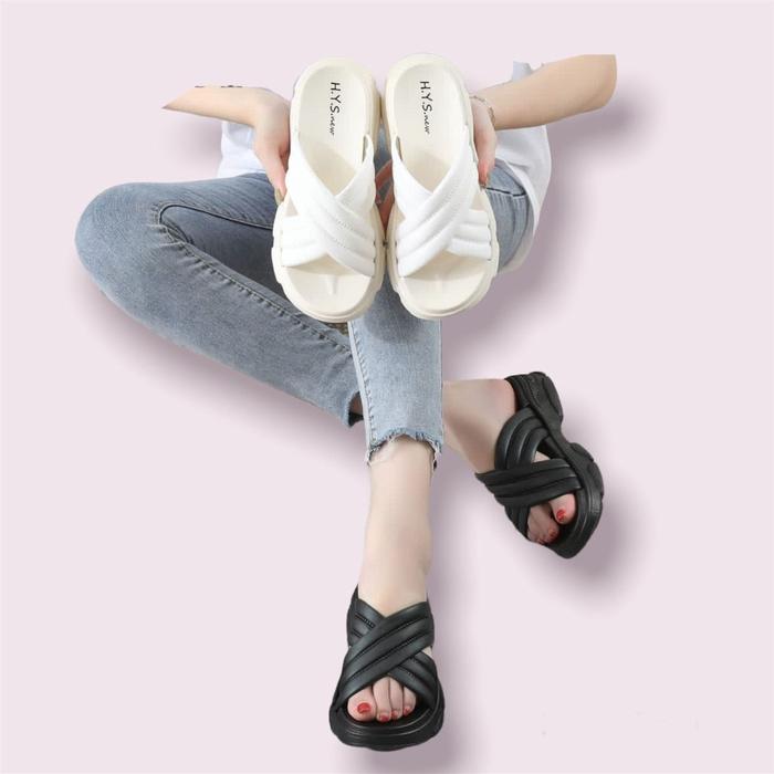Gambar Sendal Selop Wedges Jelly HYS NEW 2201/Sendal Karet Korea Kekinian - Putih, 38 dari NAFIS SHOES 3 undefined Tokopedia