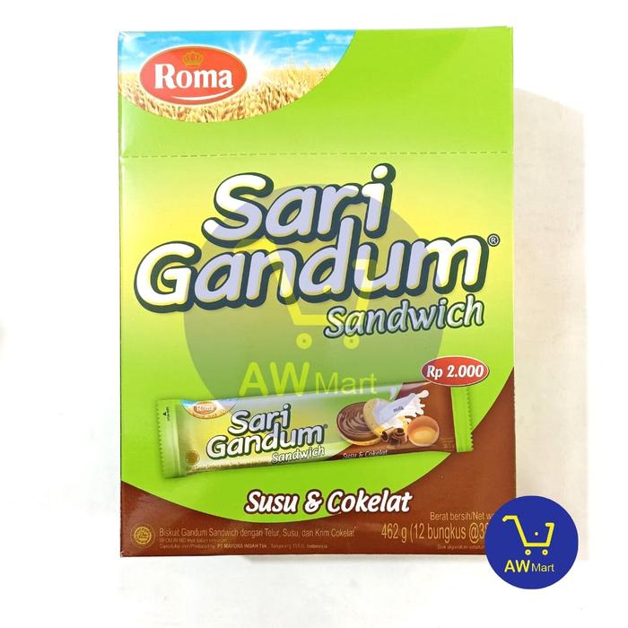 Gambar ROMA SARI GANDUM BOX ECER 2000 (isi 12 SACHET X 38.5 GRAM) - ECER 2.000 dari AW Mart undefined Tokopedia