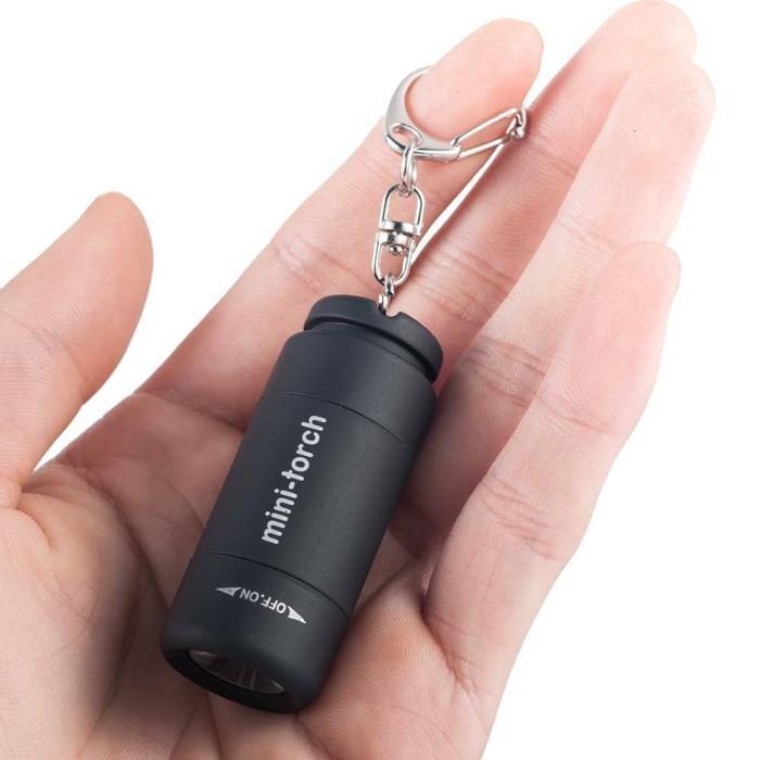 Gambar JUAL LED Mini Senter Torch Gantungan Kunci Recharge USB Waterproof - Hitam dari Autoku undefined Tokopedia