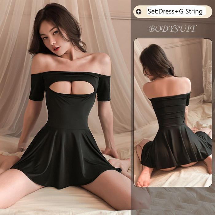 Gambar eLingerie Sexy Halus bernapas Baju tidur Strapless Sekretaris mauseksi - Hitam, all size dari baeBe Shop undefined Tokopedia