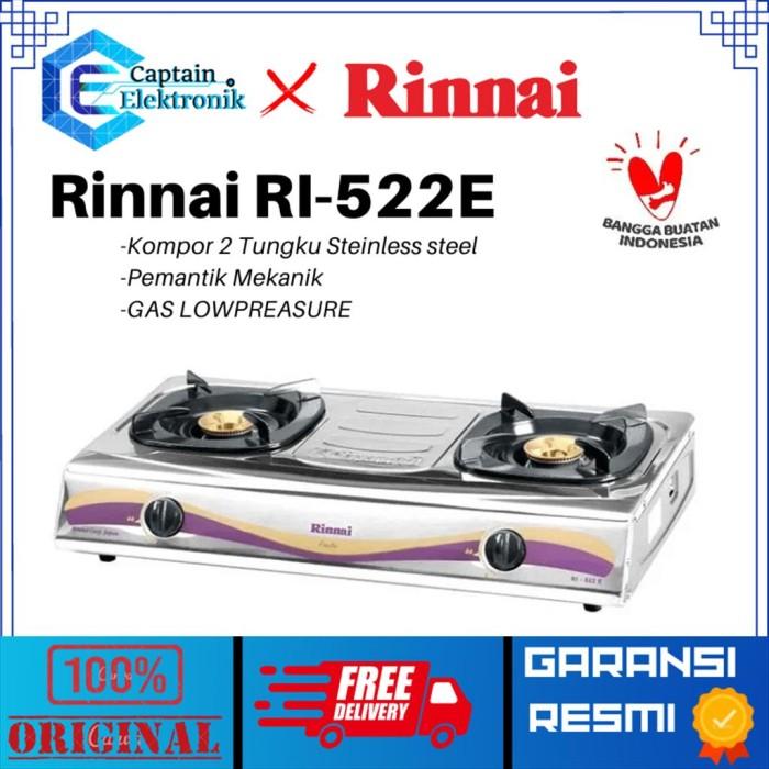Jual grosir Rinnai Kompor Gas 2 Tungku Stainless RI-522E / RI-522 E RI522E  - Kota Bandung - Kedai Kucing Now | Tokopedia