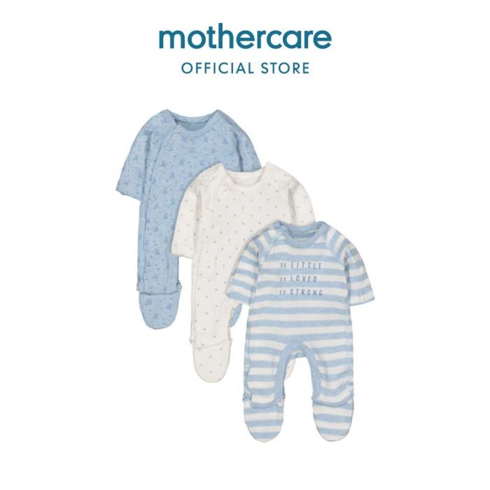 Gambar Mothercare Premature Baby Sleepsuits 3 Pcs - Set Baju Tidur (Biru) - premature 2lb dari Mothercare Indonesia Kota Depok Tokopedia