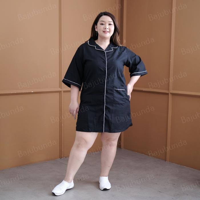 Gambar Piyama Wanita Jumbo LD 120 130 BAJUBUNDA - HITAM, LD 120 dari Bajubunda undefined Tokopedia