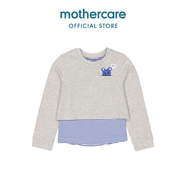 Gambar Mothercare grey marl and striped double-layer sweat top dari Mothercare Indonesia undefined Tokopedia