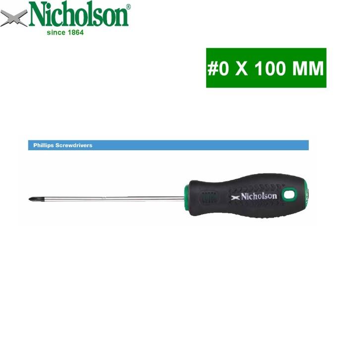 Gambar OBENG PLUS PH PH0 X 100 MM - PHILIPS SCREWDRIVER PH 0 NICHOLSON dari Mega Teknik undefined Tokopedia