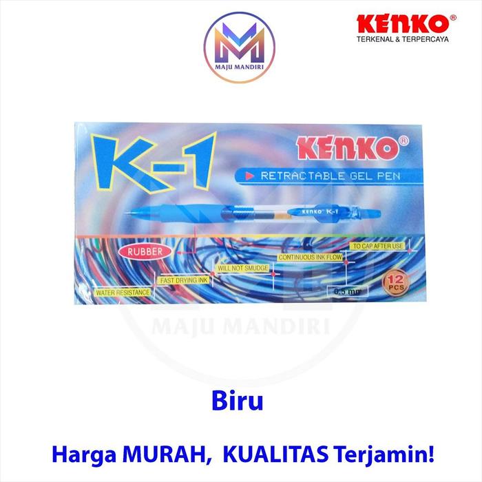 Gambar Pen Gel Kenko K1 Cetek / Pulpen Cair K-1 Hitam - Biru - Biru dari Majumandiri333 undefined Tokopedia