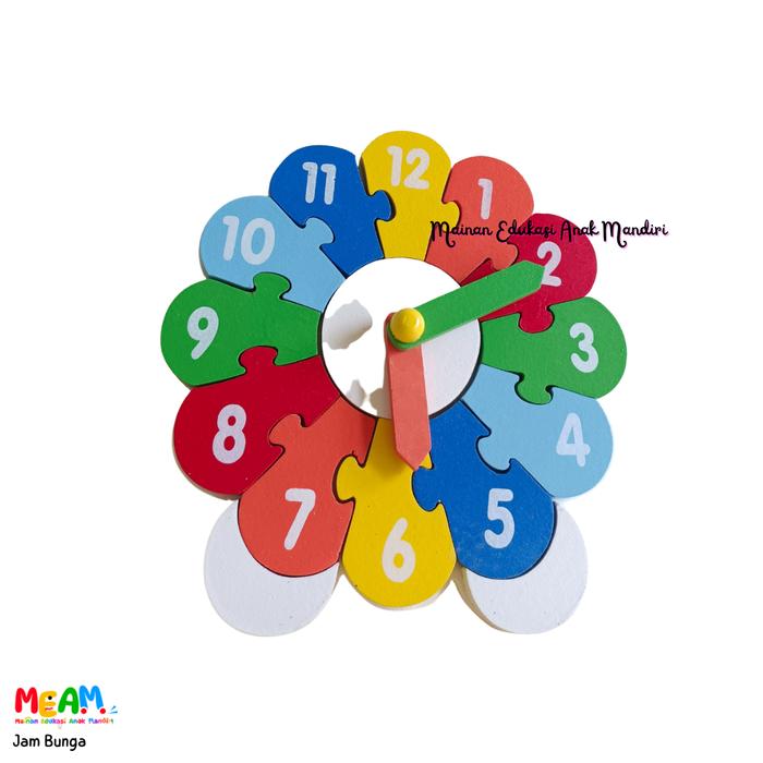 Gambar Mainan Edukasi Anak Belajar Jam Bunga Kayu - Jam Bunga Kayu dari MEAM Mainan Edukasi undefined Tokopedia