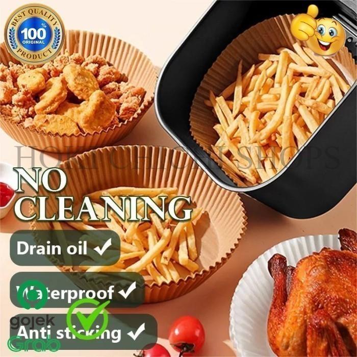 Gambar PAPEROAST Alas Air Fryer Disposable Paper Liner Waterproof - 50PCS CC - 16CM 25PCS, KOTAK dari HOKICHICHISHOPS undefined 5 Tokopedia