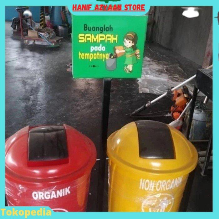 Gambar Tempat Sampah Fiber 2in1 Bulat Tong Sampah non organik Dan Organik - 50 Liter dari DANDANGINDO undefined Tokopedia