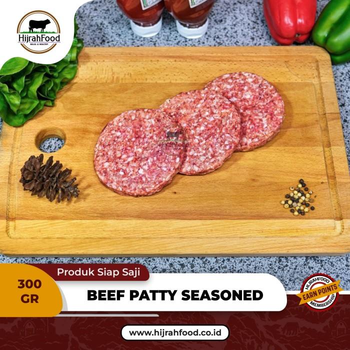 Gambar Beef Burger Patty Seasoned Meaty & Juicy | Daging Burger Siap Masak - 3 x 100 gram dari Hijrahfood Meatshop Bogor undefined Tokopedia