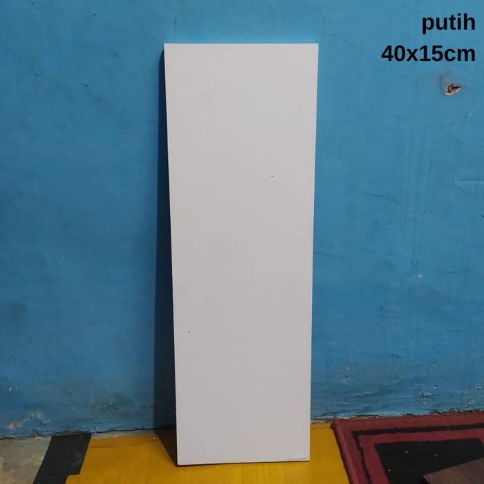 Gambar Papan Ambalan Lebar 15cm Kayu Rak Plywood HPL Multiplek Tebal 12mm - Putih, 40cm dari STYLENE undefined Tokopedia