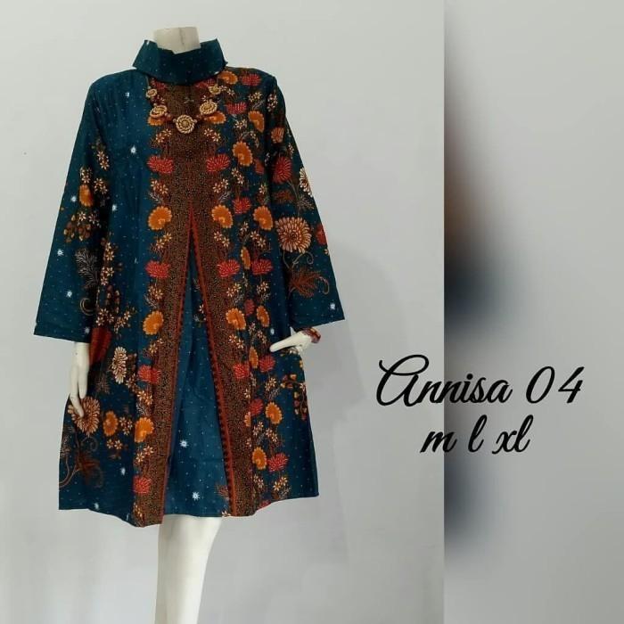 Gambar Baju Wanita Tunik Terbaru Motif Batik Genes Jelita Hijau - All Size dari Gerai Batik Arsobo Pekalongan undefined Tokopedia