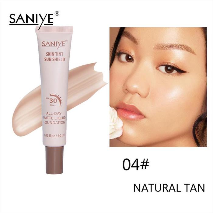 Gambar SANIYE ALL-DAY SKIN TINT SUN SHIELD MATTE LIQUID FOUNDATION SPF 30PA++ - 04 NATURAL TAN dari Tokoku DC undefined Tokopedia