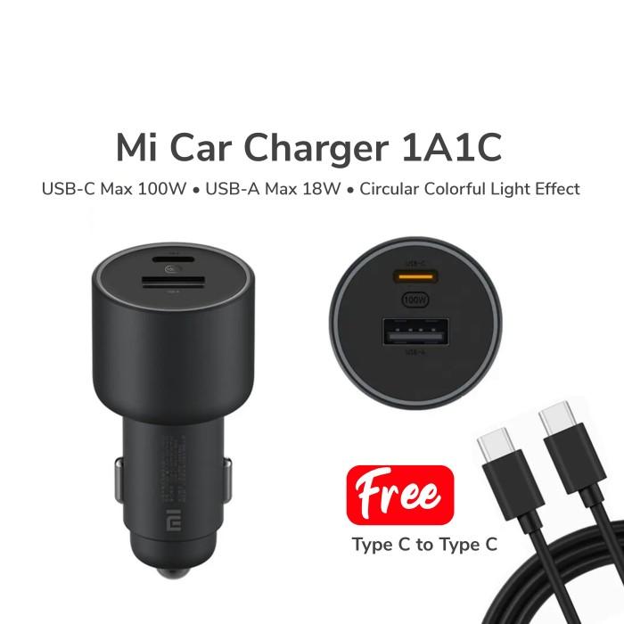 Charger Mobil Xiaomi 1a1c 100w Usb Car Charger Car Charger 100w