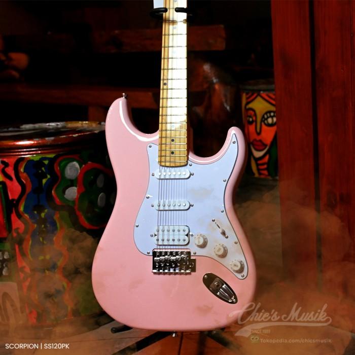 Gambar Gitar Elektrik Scorpion SS120 - Putih - Merah Muda dari Zoe Sinatra undefined Tokopedia