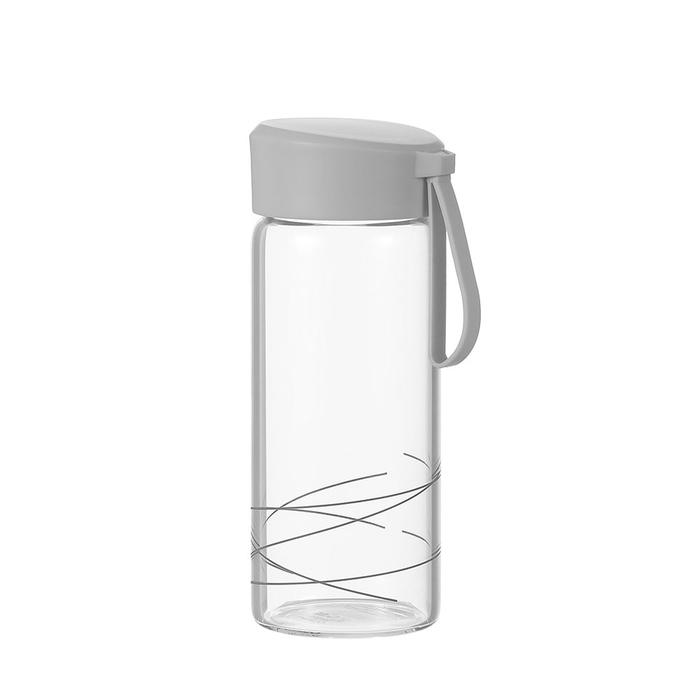 Gambar MINISO Botol Minum 300ml Botol Kaca Borosilikat Tinggi dengan Lifting - Grey dari Bakul serba undefined Tokopedia