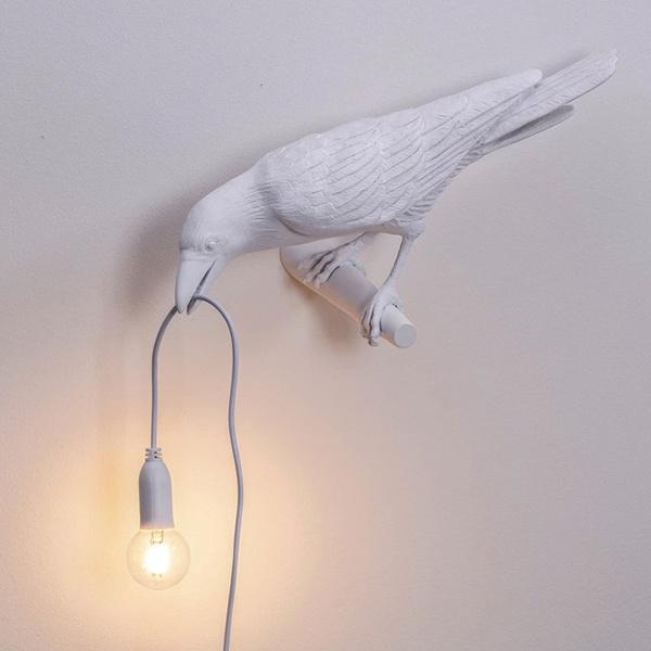 Gambar Lampu Dinding Bentuk Burung Gagak Bahan Resin Untuk Dekorasi Kamar - Putih ke kiri, US dari INAWASTORE undefined Tokopedia