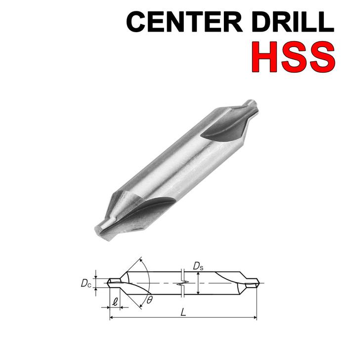 Gambar Center Drill 3x60 HSS Bor Center 3 Centering Bubut 3 mm Mata Bor 3 dari inpertek Technology undefined Tokopedia