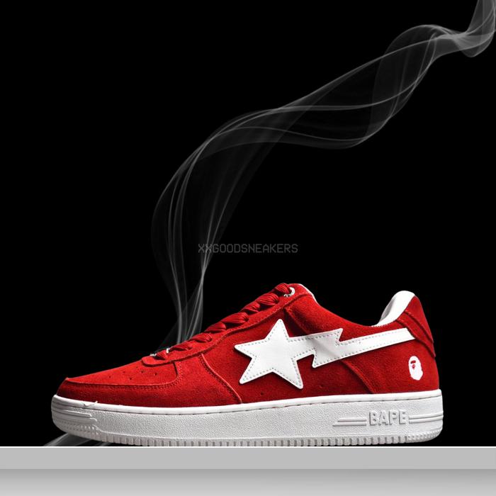 Jual A Bathing Ape Bape Sta Low 'Red Suede' 001FWH201047_RED