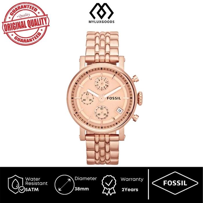Jam Fossil Wanita Es3380 Rosegold Fossil Boyfriend Garansi Tahun